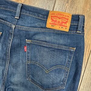 Levis 514 Straight Fit Mens Jeans Blue Denim 36x32 Medium Wash Pants